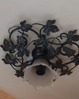 coppia lampadari in ferro battuto artigianale 