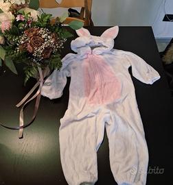 pigiamone costume bambina coniglio rabbit maschera