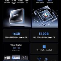 PC NiPoGi CK10 Ιntel i5-12600H 16GB-512GB NUOVO