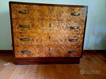art Decò anni '30 - comò letto armadio specchio
