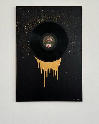Quadro Nero Oro 70x50 - Vinile Originale Unico