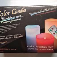 Candele LED Color Candles, 3 pz + Telecomando