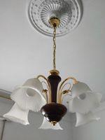 Lampadario in legno noce