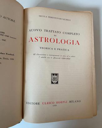 Libro "Nuovo Trattato Completo di Astrologia" 1955