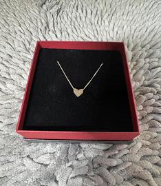 Collana argento cuore polvere di diamanti, Rebecca