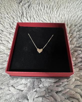 Collana argento cuore polvere di diamanti, Rebecca