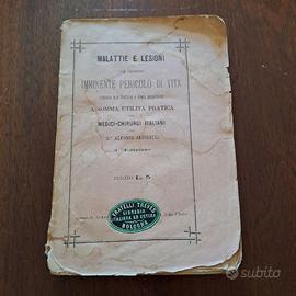 Libro : Malattie e Lesioni NAPOLI 1881.