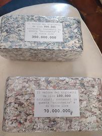bricchette banconote lire triturate
