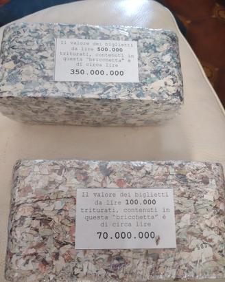 bricchette banconote lire triturate