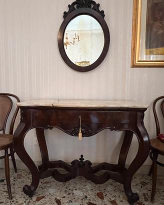 Consolle/toilette siciliana con specchio fine 800