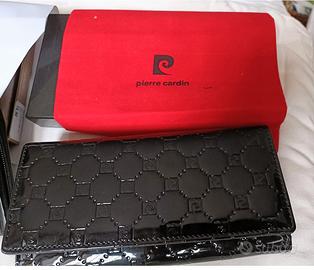 Pierre Cardin portafoglio donna vernice nera