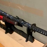 Set 2 Katane decorative in metallo con supporto