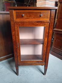 Mobiletto vetrinetta legno arte povera x sala/bag