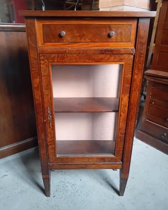 Mobiletto vetrinetta legno arte povera x sala/bag
