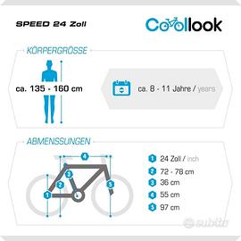 bicicletta donna pieghevole  24 pollici