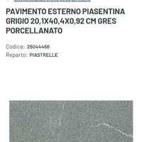 Piastrelle da esterno 20x40