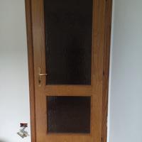 porta interna battente  vetrata 270 x 90  castagno