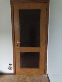 porta interna battente  vetrata 270 x 90  castagno
