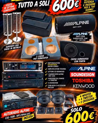 casse subwoofer radio ampli autoradio alpine 
