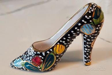 Scarpetta souvenir ceramica Deruta vintage anni'60