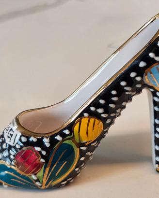 Scarpetta souvenir ceramica Deruta vintage anni'60