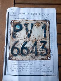 targa moto epoca bianchi radiata ufficio.