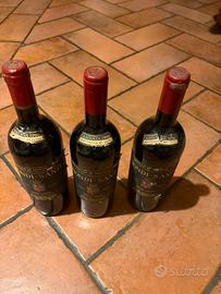 3 Bottiglie di Brunello di Montalcino Annate Top