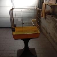 Gabbia x pappagallo con trespolo.