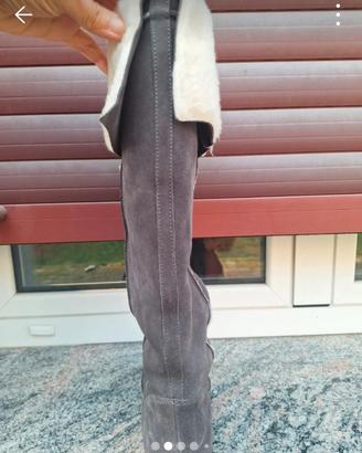 stivali in camoscio grigio N.39