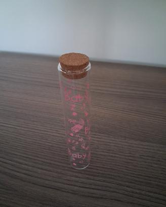 Provetta portaconfetti / bomboniera Baby rosa