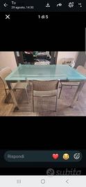 Tavolo in vetro completo con sedie Scavolini
