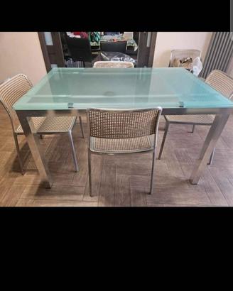 Tavolo in vetro completo con sedie Scavolini