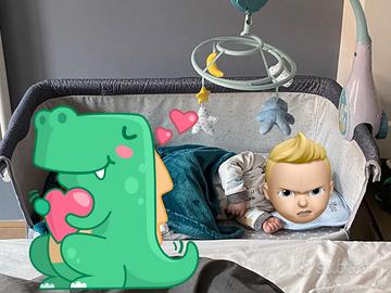 Next2me con giostrina e tante lenzuola ecc