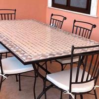 Tavolo Ferro Battuto Mosaico 200x100cm 160x90 