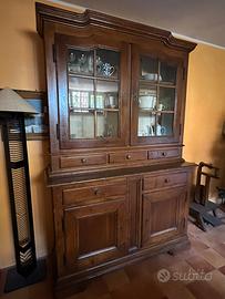 Set sala da pranzo antica in legno massiccio