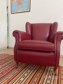 Poltrone in pelle coppia vintage