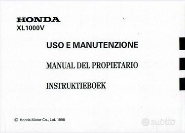 LIBRETTO USO E MANUTENZIONE HONDA VARADERO