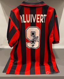 Maglia AC Milan 97/98 vintage autografata Kluivert
