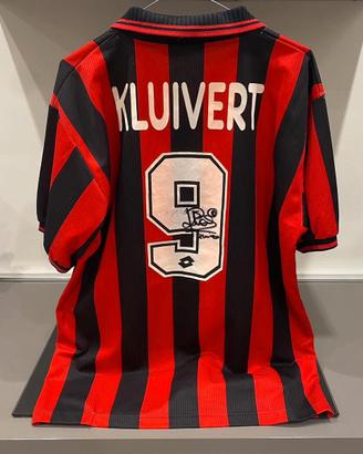 Maglia AC Milan 97/98 vintage autografata Kluivert