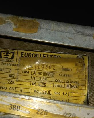 trasformatore di isolamento 380/220
