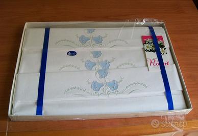 Completo matrimoniale con ricami svizzeri VINTAGE