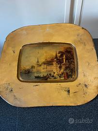 piatto decorativo in foglia d'oro