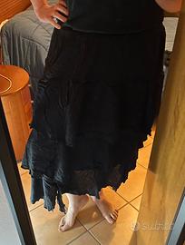 Gonna a balze tg62/64IT taglie grandi nera elegant