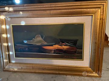 Dipinto a mano “Violino” anni 90 - cornice import.