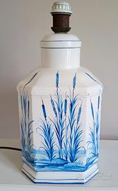 Lampada in ceramica dipinta firmata Tristano