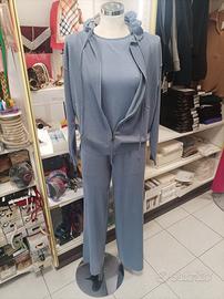 Set coordinato colore azzurro in line e cashmere