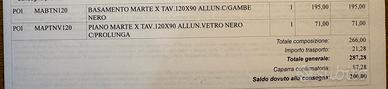 Tavolo in vetro nero