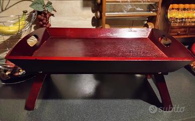 VASSOIO/TAVOLINO VINTAGE PIEGHEVOLE IN LEGNO 