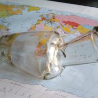 Urinale in vetro vintage e porta-siringhe vintage