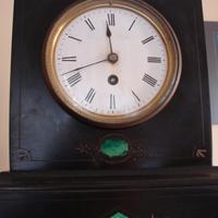 OROLOGIO IN MARMO NERO DEL BELGIO DA CAMINO